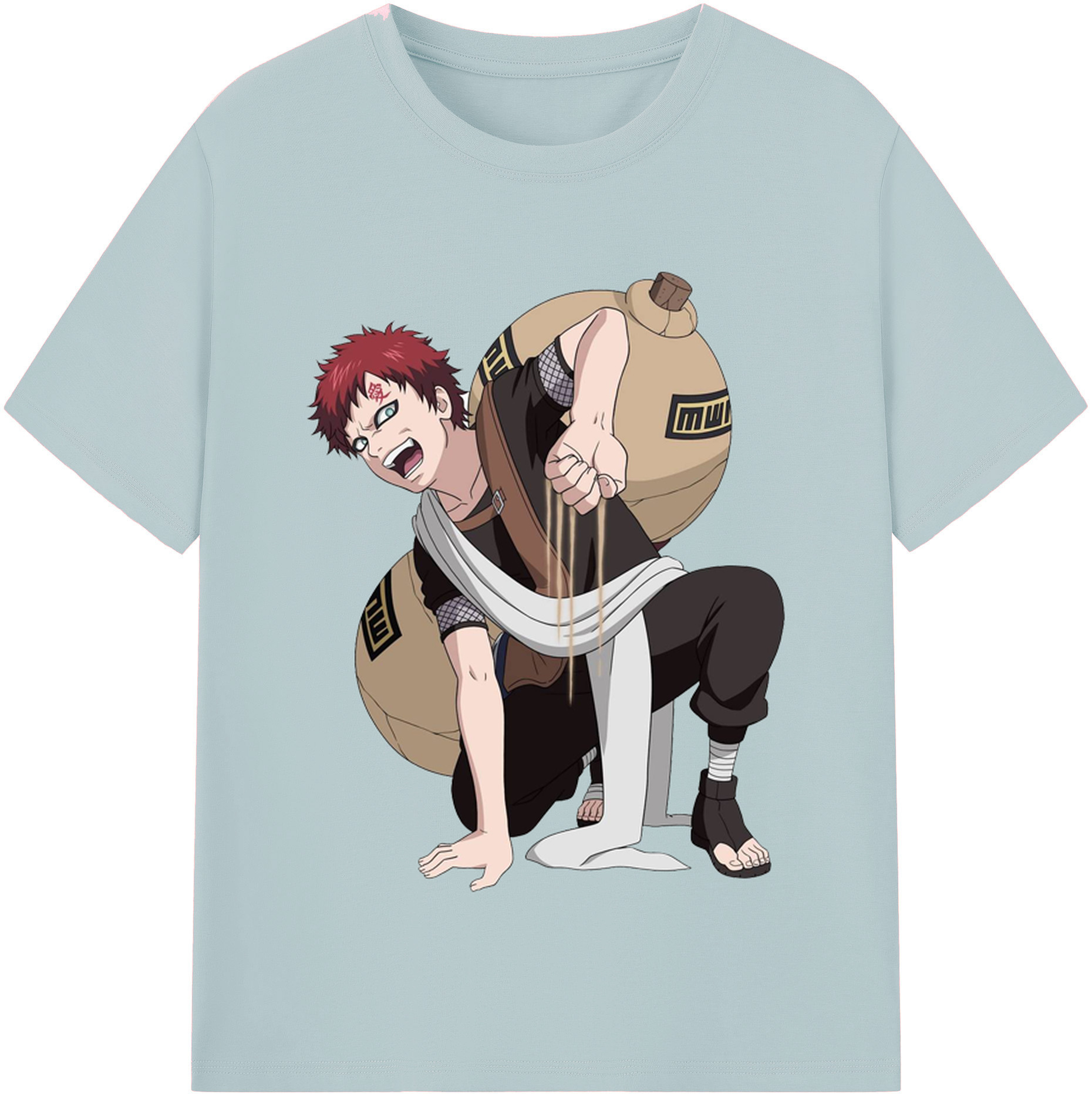 （画像用） NARUTO -ナルト- ガアラ Gaara 綿100％半袖Tシャツ（フロントプリント）